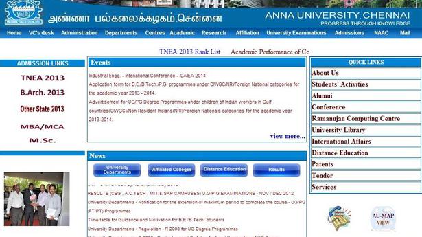 Anna Univ uploads results of colleges The Hindu